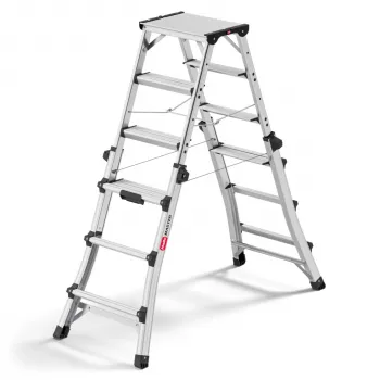 Teleskopický kombinovaný žebřík Hailo Master DTL100 2x4 - 2x6 stupňů 150 kg hliník