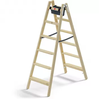 Oboustranné schůdky Hailo Master H80 2x6 stupňů, nosnost 150 kg, stříbrná