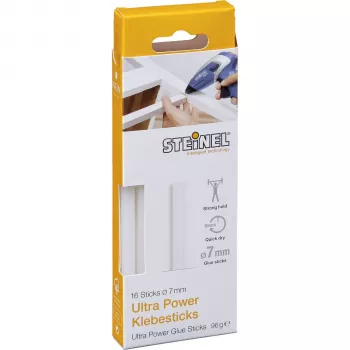 Tyčinky do tavné pistole STEINEL 1x16 7mm Ultra Power, 16 ks, transparentní, vysokopevnostní, univerzální