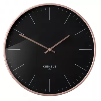 KIENZLE DCF Nástěnné hodiny řízené rádiovým signálem Modern 25 cm růžové zlato/černé