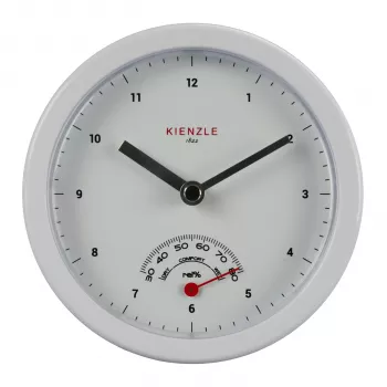 KIENZLE Mini hodiny do koupelny (14980) - bílé, analogové, quartz, na baterie, přísavné uchycení, odolné proti stříkající vodě