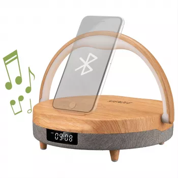KIENZLE LED budík s Bluetooth reproduktorem a bezdrátovou nabíječkou