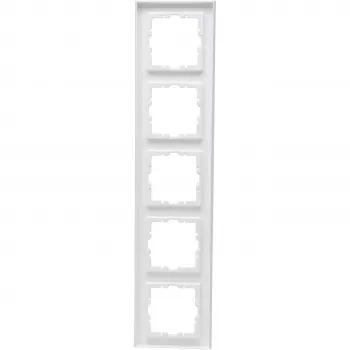 HEINRICH KOPP KOPP Cover Frame 5-gang HK07 PURE (370.8 x 86 x 9.5 mm | IP20 | Clamp Fastening) - Pure White (407229008)