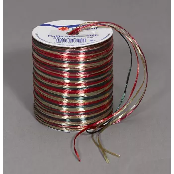 C.E. Pattberg Gift Ribbon Raffia Glossy Red/Brown/Green 3.0 mm x 50.0 m