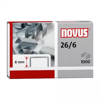 Sada sponek Novus Dahle Novus 26/6 6 mm 1000 sponek pozinkovaná ocel stříbrná