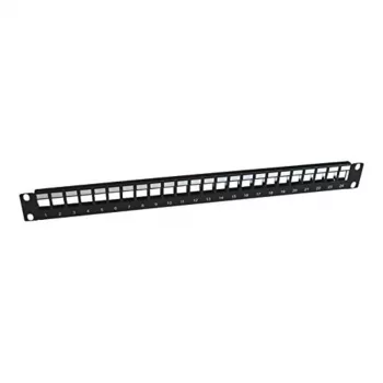 Panasonic 3SR-PATCH-24P 24portový patch panel (keystone typ) vč. 24 RJ45 Cat.6 UTP keystone jacků - černý