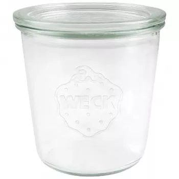 WECK zavařovací sklenice 580ml sada 6 ks - průhledné zavařovací sklenice s víčky, sponami a gumovými těsněními