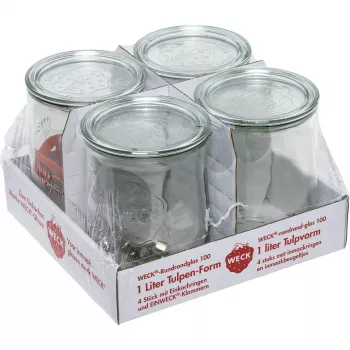 WECK Rundrandglas Tulip 1,0L sada 4 ks