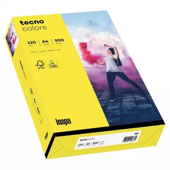 Papyrus Tecno Colors A4 Copy Paper, Yellow, 120 g/m2