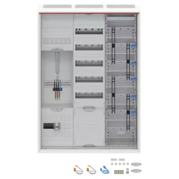 Striebel & John DA37CD Complete Distribution Cabinet, Surface-Mounted, IP44, 1 Meter Position, 7 Distribution Fields, White