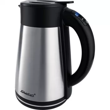 Bezšňůrová rychlovarná konvice Steba WK 31 Thermo s termo konvicí, 1,7 l, 2200 W, stříbrná/černá