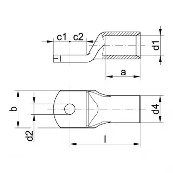Klauke trubkové kabelové oko 185 mm² 11R/16 bez inspekčního otvoru
