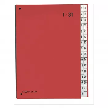 PAGNA Desk Organizer 32 Compartments - A4 - Cardboard - Red - Portrait - 340 mm - 40 mm