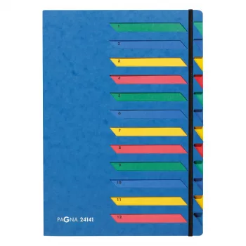 Pagna 24141-02 Classic stolní pořadač 12 přihrádek 1–12, A4, modrý