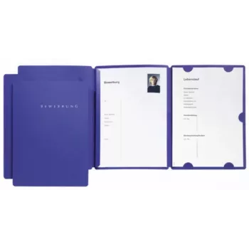 PAGNA Presentation Folder A4 Cardboard Blue Portrait 3-Pack