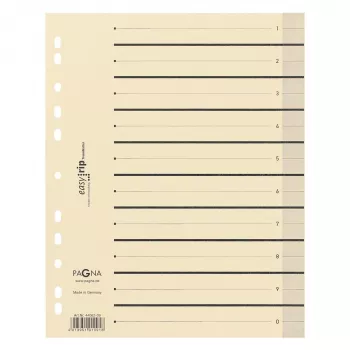 Oddělovací listy A4 PAGNA karton béžové 100 ks neděrované 180 g/m² 44063-09