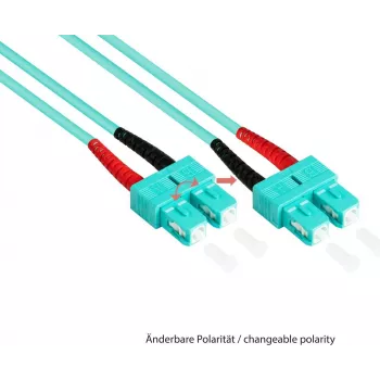 GoodConnections Optický patch kabel Duplex OM3 Multimode 50/125 SC/SC 15 m aqua LSZH