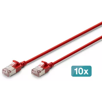 DIGITUS CAT 6A F-FTP Slim patch kabel, měď, LSZH, 0,5 m, šedý