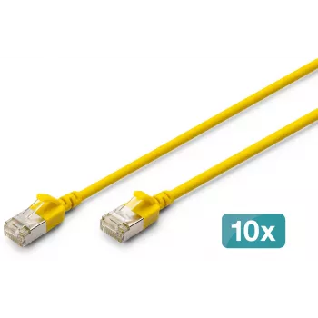 DIGITUS CAT 6A F-FTP Slim patch kabel, měď, LSZH, 0,5 m, šedý