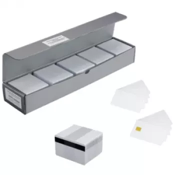 ICO MAGCARD250 Magnetic Stripe Cards, 250-Pack White PVC Plastic Cards with HiCo Magnetic Stripe, 30 mil, Credit Card Size