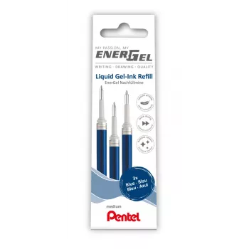 Náplně do gelového pera Pentel 3 EnerGel modré 0,7 mm