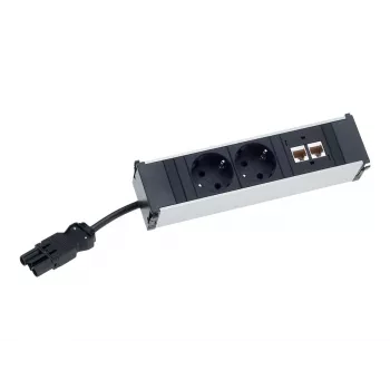 Bachmann CONI napájecí modul - 3x zásuvka Schuko, vstup GST18i3, černý