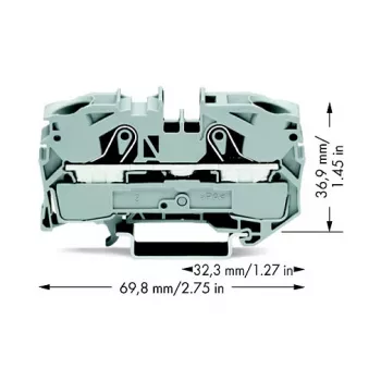 Průchozí svorka WAGO 2016-1201, 16 mm², 800 V, šedá, Push-in CAGE CLAMP