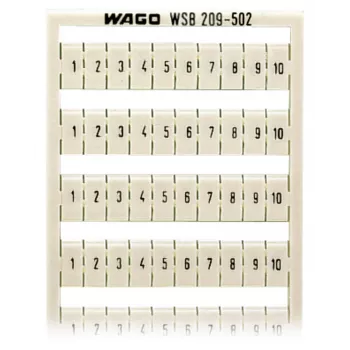 Značicí pásek WAGO 209-502, bílý, rozteč 5 mm, 10 značek