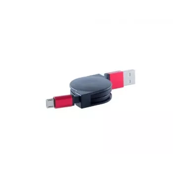 ShiverPeaks USB 2.0 Nabíjecí kabel A-samec na Micro-B samec, výsuvný, červený, 0,8 m