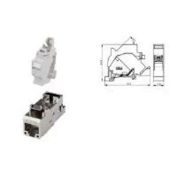 Zásuvka na DIN lištu Telegärtner RJ-45, světle šedá RAL 7035, J00023A0205