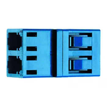 Telegärtner J08071A0048 LC duplex OM4 multimode vláknový konektor, fialový, keramická ferrule, 1 balení