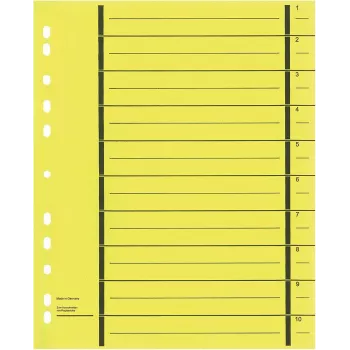 Oddělovací listy WEKRE, 50 ks, A4, 190 g/m², žluté (951020850IF)