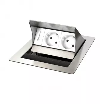 Kindermann CablePort standard² 2-fold Flush-Mount Housing for Power Outlet, Black