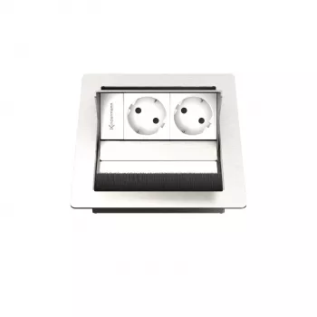 Kindermann CablePort standard² 2-fold Flush-Mount Housing for Power Outlet, Black