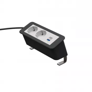 Stolní propojovací panel Kindermann CP Office Desk 3násobný 2x zásuvka 1x USB PD (7550000132)