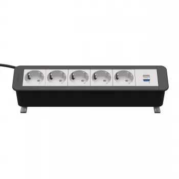 Přepěťová lišta Kindermann CP Office Desk 5x Schuko 1x USB-A 3m černá