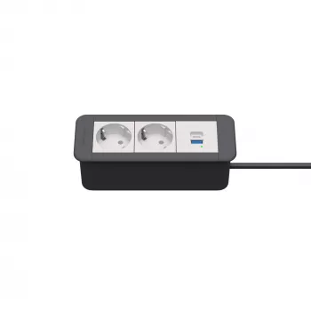 Kindermann CP Office rám 3-násobný 2x zásuvka Schuko 1x USB nabíječka (7551000122)