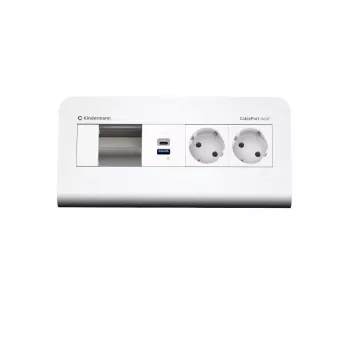 Kindermann CP desk² 80 4-slot 2x Power USB stolní připojovací panel