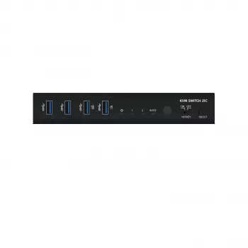 Kindermann KVM Switch 21C - 2portový DVI-I KVM switch s audiem a USB hubem