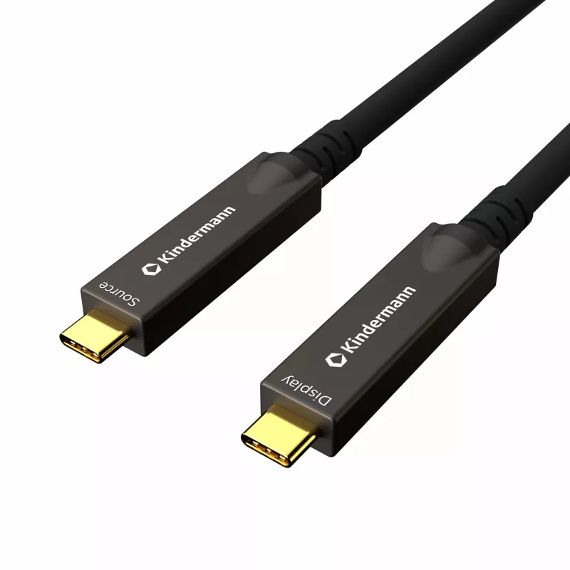 Kindermann USB-C AOC Full Feature kabel 10m samec/samec