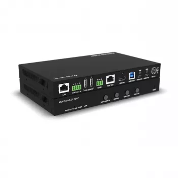 Kindermann MultiSwitch 31 HDBT 2.0 vysílač / prezentační switch - 3x1 USB-C & HDMI přes HDBaseT - Telnet - RS-232 - 4K UHD