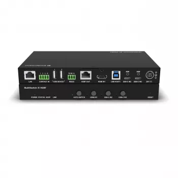 Kindermann MultiSwitch 31 HDBT 2.0 vysílač / prezentační switch - 3x1 USB-C & HDMI přes HDBaseT - Telnet - RS-232 - 4K UHD
