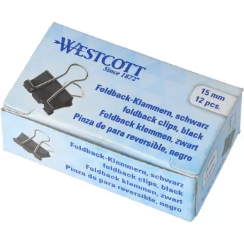 Klipy WESTCOTT 12 ks 19 mm černo-stříbrné