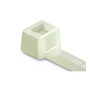 HellermannTyton T18L Standard Cable Tie, Polyamide 6.6, Transparent, 205mm Length, 2.5mm Width, 1.2mm Thickness, Max Bundle 55mm, 80N Tensile Strength