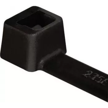 HellermannTyton T80L-W-BK-C1 Cable Tie, T-Series, Internally Serrated, 390 mm x 4.7 mm, Black, 100 Pack