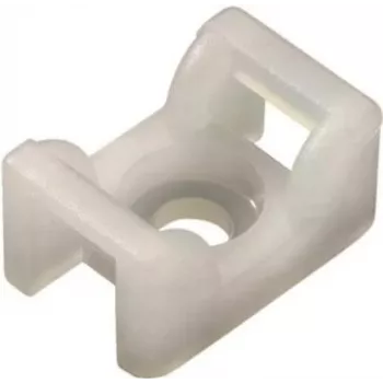 HellermannTyton KR6G5 Cable Tie Mount - White - 100 Pieces