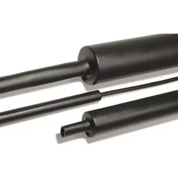 HellermannTyton 323-50750 Heat Shrink Tubing with Adhesive, Black, 75 mm (Supplied), 22 mm (Recovered), 4:1 Shrink Ratio, 1 m Length