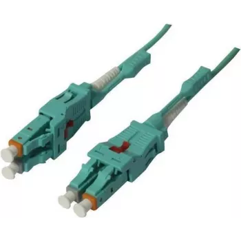 SYNERGY21 Optický patch kabel 10m LC-LC Duplex OM3 Uniboot otočný Push/Pull 2mm LSZH aqua