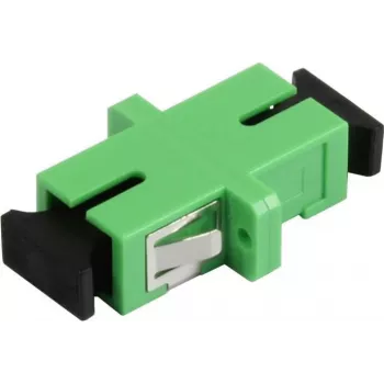 SYNERGY21 SC/APC optický adaptér, Single-mode, Simplex, PVC, keramická objímka, s přírubou, zelený