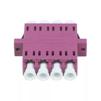 Vláknová optická spojka Synergy 21 LC-LC 50/125µm Multimode OM4 fialová Erika Quad PVC s přírubou